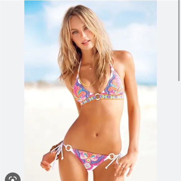 Victoria’s Secret small neon paisley halter bikini top - Picture 8 of 8
